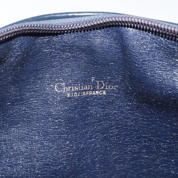 Christian Dior Trotter Canvas Shoulder Bag Navy Gold Auth 123286 - Picture 13 of 16